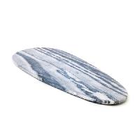 Flat grey marble platter 57cm - Plat ovale marbre gris